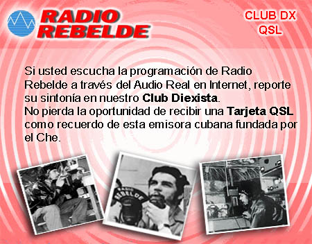 Tarjeta QSL - Club Diexista Radio Rebelde